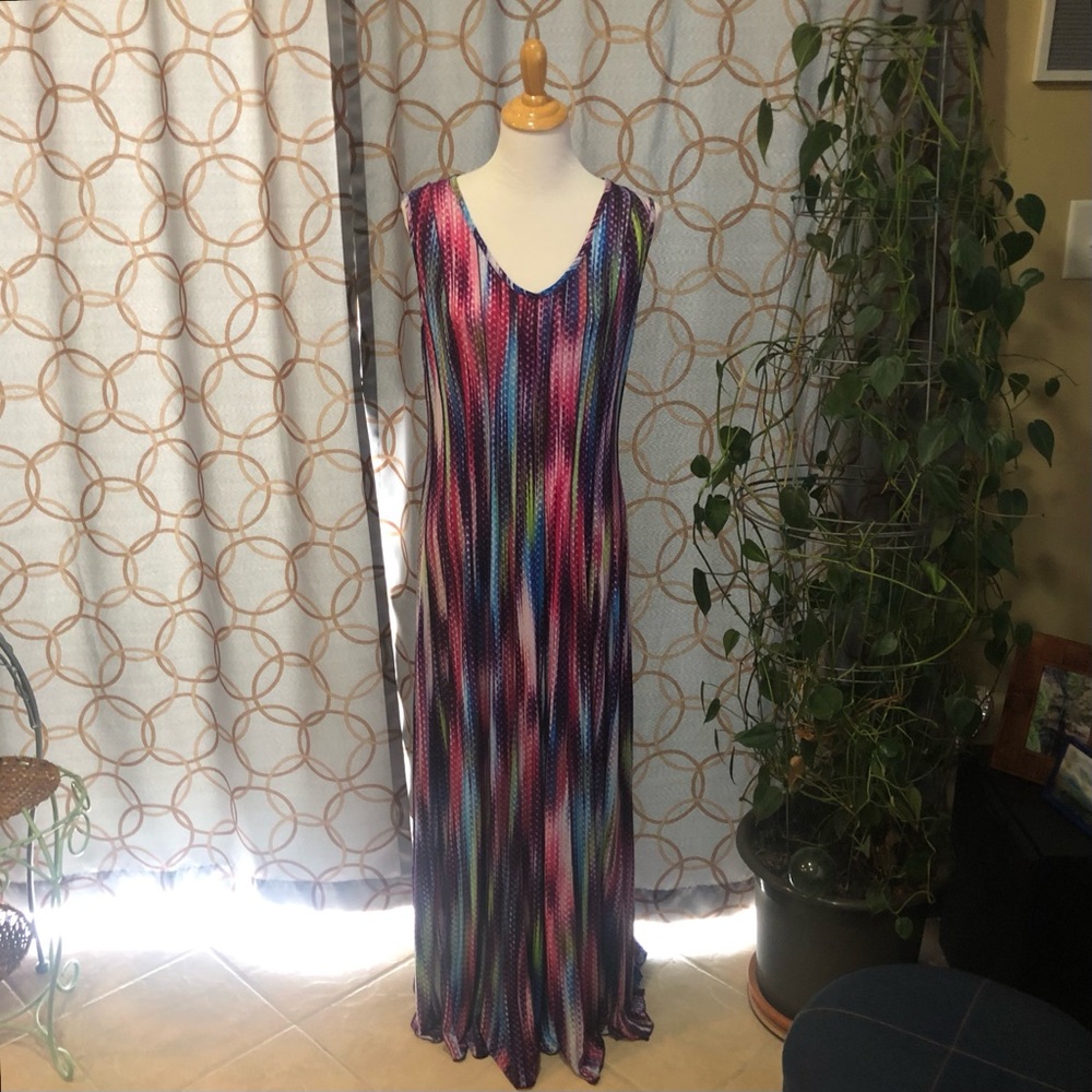 Ashley Stewart Multicolored Sleeveless Maxi Dress Size 14/16W